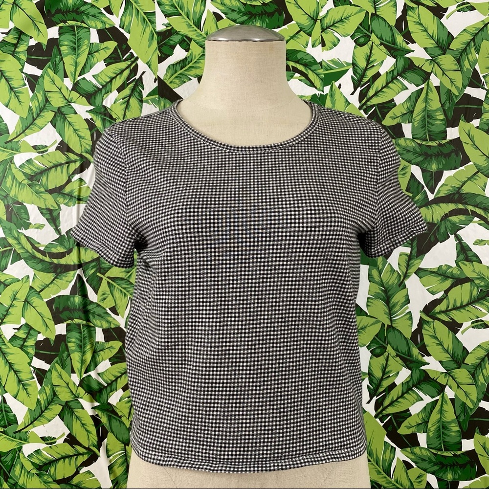 AEO Gingham Print Crop Tee A060